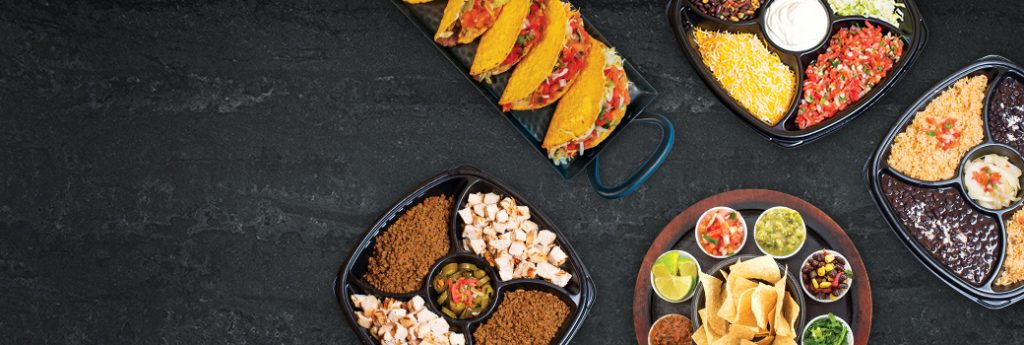 LIME Fresh Mexican Grill catering food options on display